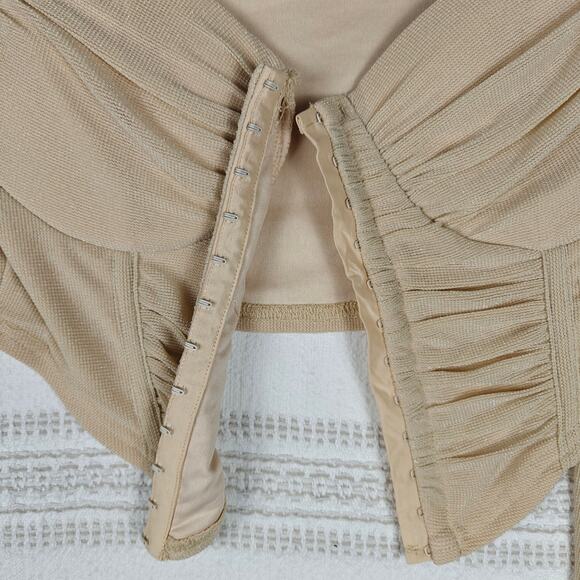 Windsor Beige Corset Long Sleeve Cropped Blouse Top Size Small - Picture 4 of 10